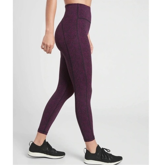 ATHLETA Ultimate Stash Pocket Textured Tight Legging Purple High Rise Sz S - Picture 2 of 14